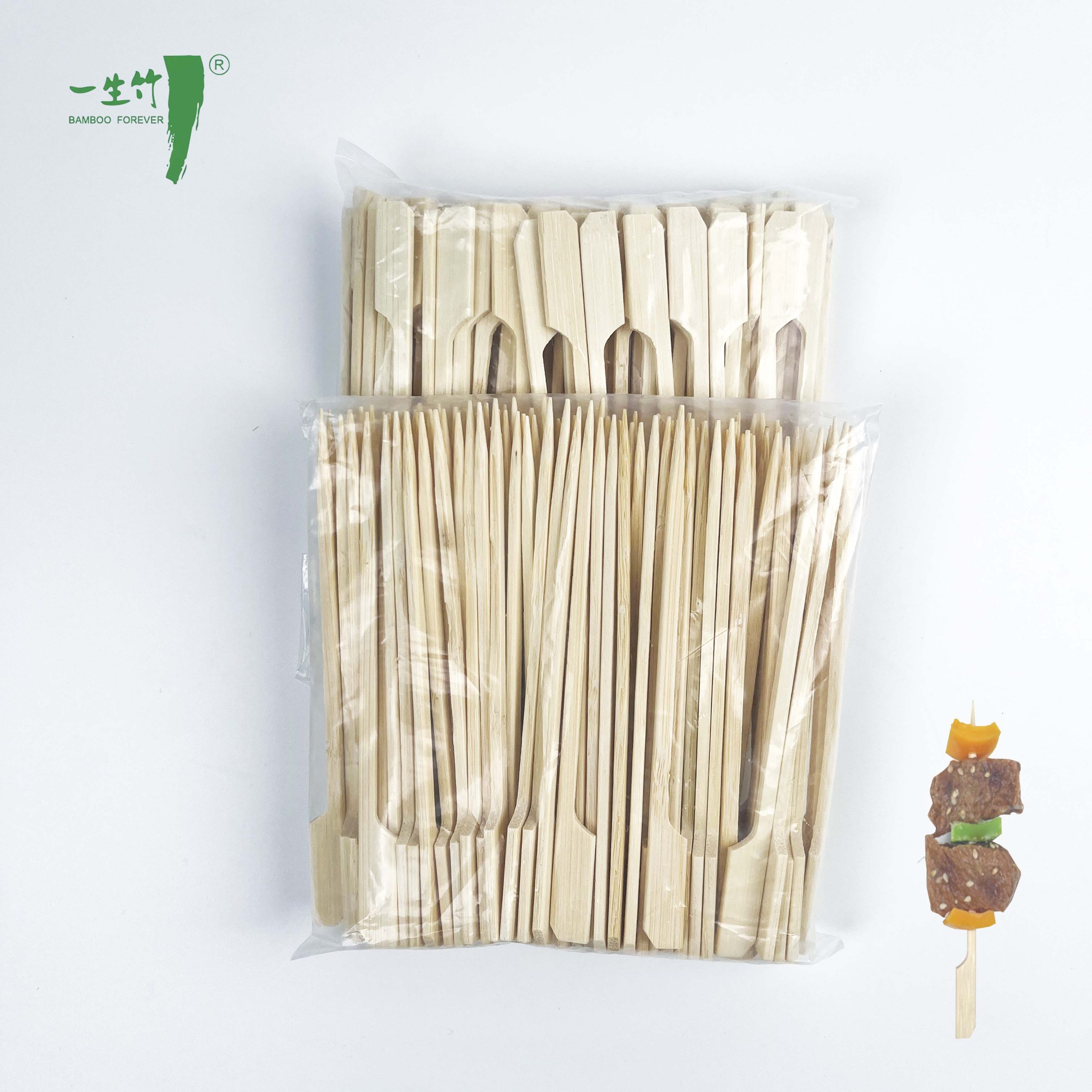 Plastic Packaging Disposable Bamboo Kebab Skewer BBQ Fruit Bamboo Sticks